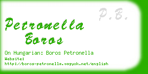 petronella boros business card